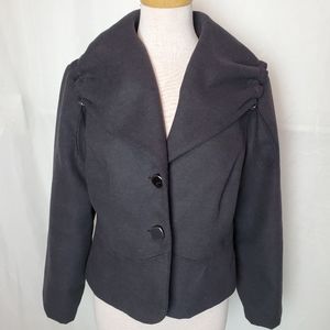 Tribal Button Up Jacket in Dark Gray Size 12